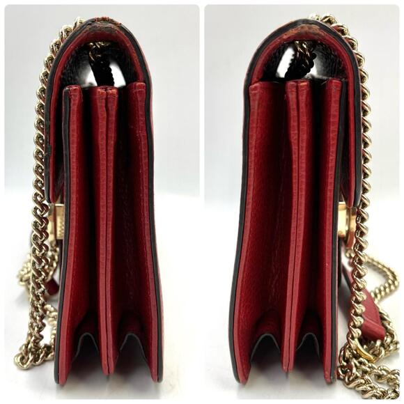 GUCCI Authentic Red Leather Shoulder Bag - Picture 3 of 10